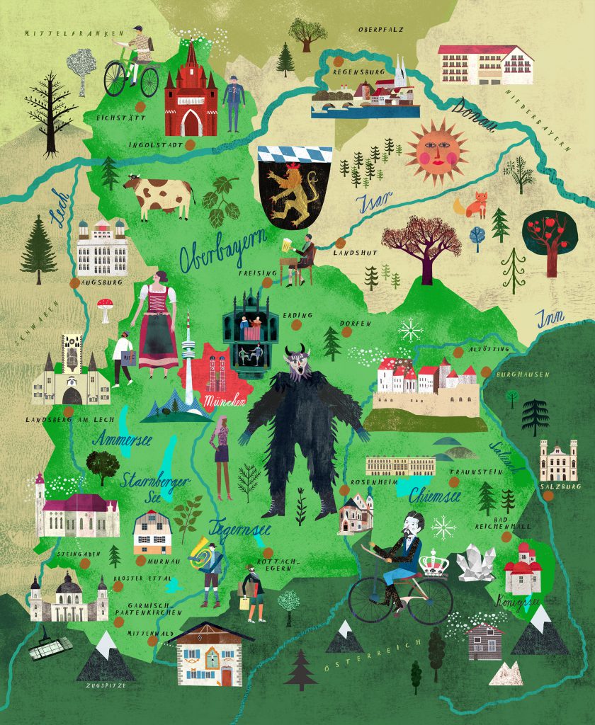 map of Upper Bavaria – Martin Haake Illustrations
